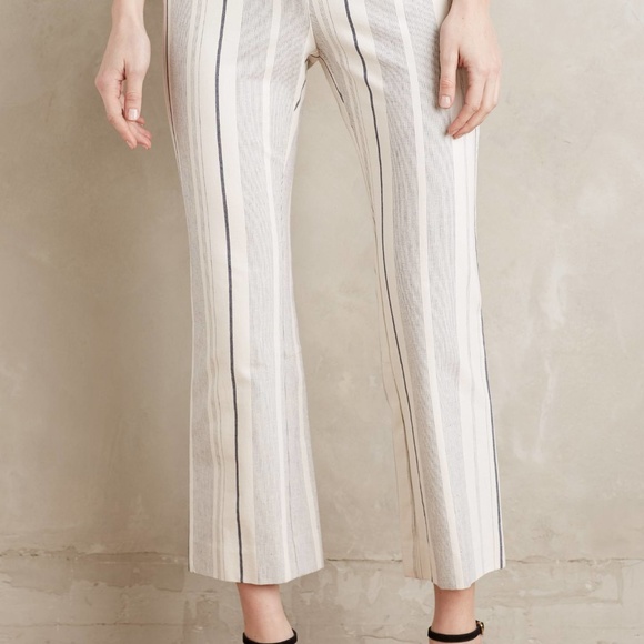 Anthropologie Pants - Anthropologie Striped Crop Flare Trousers Size 8